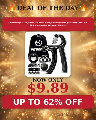 🔥 FitBeast Grip Strengthener Forearm Strengthener Hand Grips Strengthener Kit - 5 Pack Adjustable Resistance (Black)
💰 $9.89 (was $25.99) — 62% OFF
👉 https://deals-aholic.com/d/B07G824Z3V
#dealsaholic