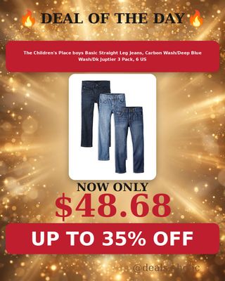 🔥 The Children's Place boys Basic Straight Leg Jeans, Carbon Wash/Deep Blue Wash/Dk Juptier 3 Pack, 6 US
💰 $48.68 (was $74.95) — 35% OFF
👉 https://deals-aholic.com/d/B08P541MM3
#dealsaholic