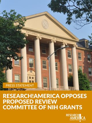 We just released the following statement in response to news reports that the Trump Administration is considering an executive order establishing a political committee to review and approve NIH grants.

"Adding more bureaucrats would slow medical progress to a grinding halt," said Research!America President and CEO Russ Paulsen.

Read the full statement on our website. Link in bio. 

#NIH #FederalGrants #Research