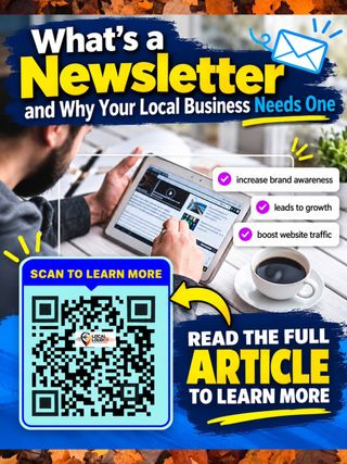 📩 Local business owners: Your social media followers are NOT your audience.

Think of social media as rented space. You can build a huge following, but the platform controls the rules, the reach, and ultimately your access to that audience.

Your newsletter? You own it. 📧

When customers subscribe to your email list, you have a direct way to stay connected with them—without depending entirely on an algorithm to decide who sees your content.

A newsletter can help you:
✅ Stay top-of-mind with customers
📈 Drive traffic to your website
💰 Promote products, services, and special offers
🤝 Build stronger customer relationships
📣 Increase brand awareness
🔄 Bring past customers back

Social media is great for getting discovered. Your email list gives you an audience you can continue building and communicating with.

👉🏽 Scan the QR code or visit our link in bio to learn more.

🔗 https://go.lillink.click/local-newsletter

📧 Build your list. Own your audience. Stop relying entirely on rented space.

#newslettermarketing #localmarketing #localbusinessgrowth