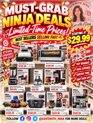 🔥 MUST-GRAB NINJA DEALS 🔥

Target has some seriously good Ninja prices right now 👀 Starting at just $29.99 and some popular kitchen favorites are marked down big!

If you’ve been waiting to upgrade your blender, air fryer, coffee maker, or multicooker… this might be your sign 👏

Comment “Shop” and I’ll send you the link ❤️
Prices & availability may change anytime.

https://mavely.app.link/ovSj4T5Z16b
#TargetDeals #NinjaDeals #TargetCircle #KitchenDeals #TargetFinds (ad)