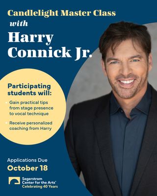 ✨ Your chance to learn from Harry Connick Jr. is calling! ✨

Calling all local high school students! Here’s your chance to take the stage, showcase your talent, and receive instruction from Harry Connick Jr. in a special Candlelight Master Class this December!

🎤 The deadline to apply has been extended to October 18! Submit your video audition for a chance to be part of this unforgettable experience on December 3.

Apply now through our link in our bio 🎶

🔗 https://forms.monday.com/forms/c2475768e8b651009e15d7669be2147d?r=use1