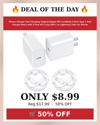 🔥 iPhone Charger Fast Charging Original [Apple MFi Certified] 2 Pack Type C Wall Charger Block with 2 Pack 6FT Long USB C to Lightning Cable for iPhone 14/13/12/12 Pro Max/11/Xs Max/XR/X/AirPods Pro
💰 $8.99 (was $17.99) — 50% OFF
👉 https://deals-aholic.com/d/B09SZP41J7
🔗 Link also in bio
❤️ Double tap if you want this!
#yourdealishere
#ad