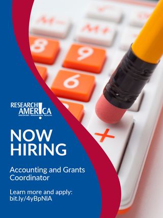 📣 We're hiring! 

Research!America is seeking an Accounting and Grants Coordinator. This position will handle day-to-day financial operations, including supporting an external accounting firm with obtaining information needed for monthly financial reporting. This position will also maintain grant financial records and prepare regular financial reports for internal stakeholders and grantors. 

Learn more about the responsibilities, qualifications, benefits, and how to apply at the link in our bio. 

#NowHiring #DCJobs #AccountingJobs #GrantsManagement #NonprofitJobs