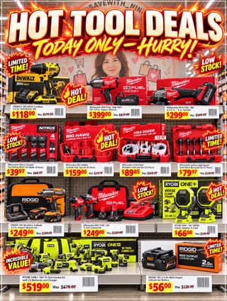 🚨🔥 HOT TOOL DEALS ARE LIVE! 🛠️

💥 HUGE SAVINGS on Milwaukee, DEWALT, RYOBI & RIDGID!

🔥 Deals starting at $39.97!
⚡ Save up to 57% on select tools!
⏰ HOT DEALS — DON’T WAIT!

👇 Comment Link for the link! 🔗

http://thehomedepotcreator.sjv.io/vD3vNd
#HomeDepotDeals #ToolDeals #MilwaukeeTools #DeWalt