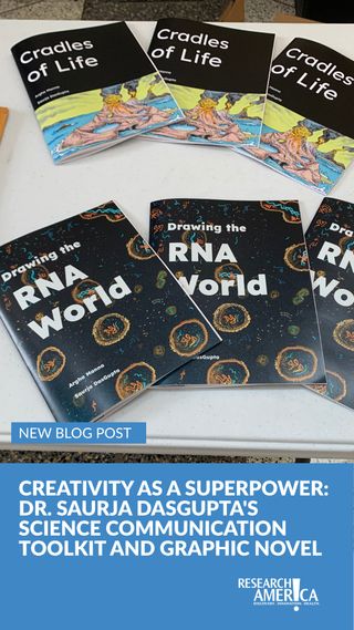 In an age of misinformation and distrust, many scientists are underutilizing a powerful tool for generating interest in their research findings: creativity. 🎨 🖋

Our latest blog post highlights the work of Saurja DasGupta, Ph.D., who is actively encouraging scientists to embrace creative pursuits. By leveraging the Public Engagement Content Award he received from Research!America, Saurja is developing "A Science Communicator's Toolkit" to teach graduate students and postdocs how to lean into popular science writing, art, and social media. 

Read more at the link in our bio. 

#SciComm #PublicEngagement #EarlyCareer #STEM