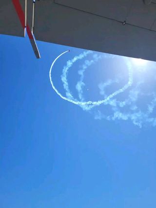 There was so much to take in that I couldn't even get pictures of it all. Read more below...

♡

♡
As is tradition, the parachute team brought in the flag and the flags of all the branches. But seriously, who wants to jump out of a perfectly good aircraft?!😳😅 They hit their mark and so it began. 

That heritage flight you see with 2 older and 2 newer planes.... incredible. We're talking GOOOOOSEBUMPS y'all. And those two newer fighter jets.... yeah, those are piloted by some badass women. Did you know 9Gs is about 25 times the force of gravity....and they habdle it like it's a cup of coffee.😳 (And I thought labor was hard😅). 

That demo team painting all those colors in the sky, that was the Patriot Demo Team (whose hashtag I'm gonna have to find and come back to). They were one of the kid's fave! Really cool maneuvers that I'm so glad are continuing on with tradition so my kids can see the same things I grew up loving.😍

That parade of heavies, without those birds, the rest wouldn't be possible. Also, they were another kid's fave. They were HUUUUUUGE!🤣

What didn't I get because we were so caught up in it all? 🤷🏼‍♀️

How about a guy who literally drops pieces of his plane to the ground while flying? Or an amazing female biplane pilot (yes my kids were in Amelia Earhart spirits all evening🤩). Or what about a jelly belly plane that lands on jelly belly truck. LANDS ON A TRUCK. Come on?! And then took off from it too!🤯

One should note that the B52 was MIA (I might be the only person sad about that though) and one of the kids was really hoping for some helos to fly and some fire plane water demos....but they got to see some of those up close instead. Plus all kinds of law enforcement rigs & tons of new and old planes.

Let's not forget that there was a lot of food and beverage options (Dip'n'dots was delish!), vendors with toys, shirts, posters, stickers, etc. 

If you plan to go, take a wagon, good walking shoes, BUG SPRAY WITH AT LEAST 20%DEET (they really should have warned us about the horrible biting bugs "black valley gnats"...we are covered in bites), sunscreen, and your own shade umbrellas. 

@usaf_wingsofblue @viperdemoteam @travisafb