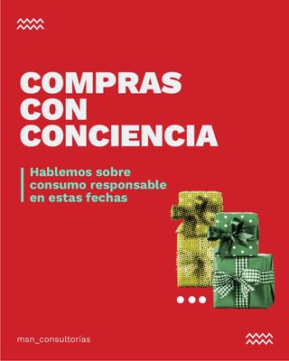 Llega la época de las compras para las fiestas y hoy somos más conscientes que nunca del impacto que provoca el consumo masivo.

Hoy te invitamos a reflexionar sobre el consumo responsable y cómo podemos mejorar de forma solidaria, responsable y sustentable nuestras compras.

Creemos una cadena de valor virtuosa.

MSN Consultorías

#trabajo #conciliación #corresponsabilidad #talento #liderazgo #networking #igualdaddegénero #feminismo #genero #mujer #tecnologia #mujeresit #mujererio #LGBTQIA+ #igualdaddegenero #empresasinclusivas #mujeresenTI #diversidad #regalosinclusivos #tripleimpacto