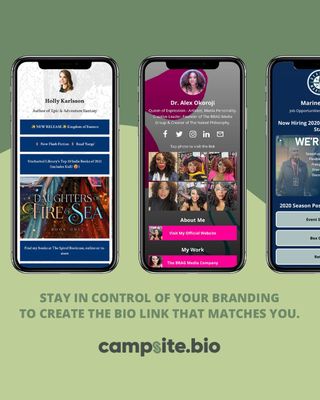 With Campsite.bio, you stay in control 🎮 With your branding, that is!

When someone clicks your bio link, the fun doesn’t stop there. Your Campsite.bio landing page can be customized to branding perfection: 

⚡ Your logo
⚡ Brand colors
⚡ Other imagery
⚡ Even the font! 

The possibilities are endless. Tap our bio link to sign up for Campsite.bio today.
