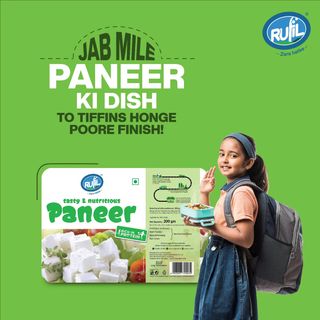 Jab tiffin me ho paneer to bhala kyun
kare khaane me complain? 

Bachchon ko do Rufil paneer for necessary protein!
Order kare abhi from Rufil App.

#rufil #zarahatke
.
.
.
.
.
#paneer #paneerlove #tasty #pure #paneerlove #protein #proteinpacked #cottagechees #fresh #dairyproducts #jaipur