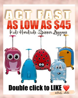 OMG look how cute are those Hardside luggages ? + Lowest price in a long time ! 🏃‍♀️💨💨💨 Stock up,  It is selling out fast ! 

Link in my Bio to shop 
⚠️ Follow @deals_aholic if you haven’t yet 

⚠️Missing out on deals?

✅ Like our posts and comment. This way Ig will keep showing you our deals in your feed 😉
✅Turn on Post/Story notifications to be alerted when I share a deal ! 
��⚠️Tap in my story for fast  hot deals and clearances. 
Join my FREE Telegram group with the first link in my bio, receive instant notifications on all deals first!

⚠️Disclaimer: I do not own the brand's trademarks, logos, pictures or products posted. I do not intend to infringe on copyright. I find such content available on the internet. Contents are considered fair use. 
Ad ( I earn commission with sales ) 

Snagged it? Wanna tag a friend?  Drop their names below 

Prices, promotions and codes are valid at the time posted but it can expire at anytime. If so let me know 

https://amzn.to/3IMGTpo
