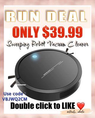 Sweeping Robot Vacuum Cleaner,  Cleans Hard Floors to Medium-Pile Carpets

70% OFF with Code: V8JWQ2CM

Snagged it? Wanna tag a friend?  Drop their names below ⤵️

https://amzn.to/42iXSq5

⚠️Missing out on deals?

✅ Like our post and comment something so IG understands that you are interested in this type of content and our deals will start show in your feed 🙌🏻 It is very important to the growth of the group and activity . Thank you! 
�✅ Turn ON Post/notifications to be alerted when I share

Join my FREE Telegram group and receive instant notifications on all deals first!
Run deals 👉 https://t.me/dealsaholic
Amazon deals 👉 https://t.me/amazonfindings

⚠️ Prices, promotions and codes are valid at the time posted but it can expire at anytime! 

AD( earning commission )