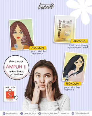 Jangan biarin bekas jerawat bikin kamu gak pede! 
emang ganggu banget kalau di muka kita ada bekas jerawat yang gak hilang2.
nah buat ilanginnya, beaute mau spill sheet mask yang bisa kamu pakai pas malam sebelum tidur. 

yuk cobain deh, dapetin di beaute house of cosmetics 🥰 

OUR OFFICIAL CONTACT :
WA : 0856-4063-6321
Shopee : beaute_houseofcosmetics
Tiktok : @beaute.hoc 

✨ Beauté Store
📍Jl ringroad utara, ruko sumber baru square II blok L
✨ Beauté nail art ( didalam store Beauté )
✨ Beauté nail art babarsari
📍jl. baladewa, tambakbayan, caturtunggal, depok, sleman(didalam burjo borneo babarsari) 

#skincarejogja #skincareroutine #makeup #makeupjogja #beauty #nailartdesign #nailarts #nailartjogja #nailartjogjamurah #nailartaddict #drugstore #drugstoremakeup #tokoskincare #tokomakeup #tokokosmetikmurah #tokoskincaremurah