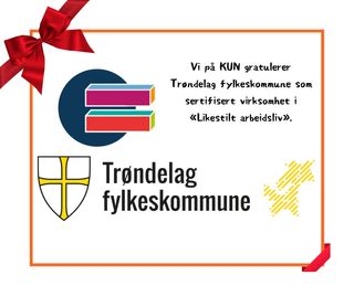 Vi på Likestillingssenteret KUN gratulerer Trøndelag fylkeskommune som sertifisert virksomhet i «Likestilt arbeidsliv».

Hva er Likestilt arbeidsliv? Hvorfor bli sertifisert? Les mer her: https://www.kun.no/aktuelt/trndelag-fylkeskommune-som-sertifisert-virksomhet-i-likestilt-arbeidsliv

#LikestiltArbeidsliv