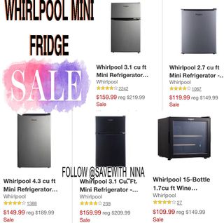 Please like ❤️ this post before 🏃‍♀️. Drop a comment if you scored 

🔶Whirlpool Mini Fridges on sale ‼️‼️
🔶Link in my bio @savewith_nina
🔶Join my Telegram and Facebook group for more deals and clearance in my bio @savewith_nina 
🔶Follow my backup account @glitch.deals999

Tfs @minionrun_deals 
Disclaimer:
I do not own the brand's trademarks, logos or pictures or products posted. I do not intend to infringe on copyright. I find such content available on the internet. Contents are considered fair use.

CONTENT IS PROVIDED "AS IS" PROMO CODES IF ANY MAY EXPIRE ANYTIME