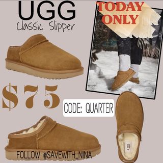 Please like ❤️ this post before 🏃‍♀️. Drop a comment if you scored 

💥UGG Classic Slippers on sale for only $75 with code QUARTER 
🔶Link in my bio @savewith_nina
🔶Join my Telegram and Facebook group for more deals and clearance in my bio @savewith_nina 
🔶Follow my backup account @glitch.deals999

Disclaimer:
I do not own the brand's trademarks, logos or pictures or products posted. I do not intend to infringe on copyright. I find such content available on the internet. Contents are considered fair use.

CONTENT IS PROVIDED "AS IS" PROMO CODES IF ANY MAY EXPIRE ANYTIME